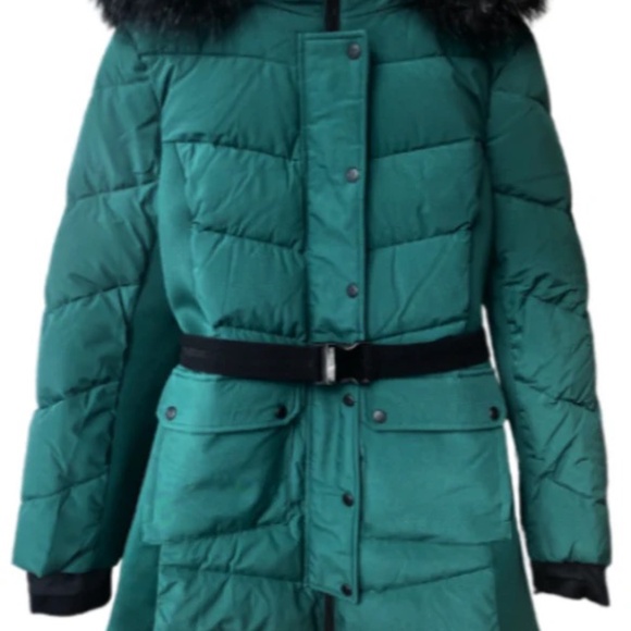 *NWT* MICHAEL KORS FAUX FUR HOODED PUFFER SCUBA COAT - Picture 2 of 9